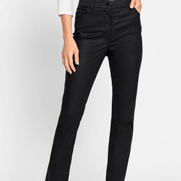 Olsen Europe black relaxed fit straight leg Mona chino pant Size 14 - Picture 1 of 7